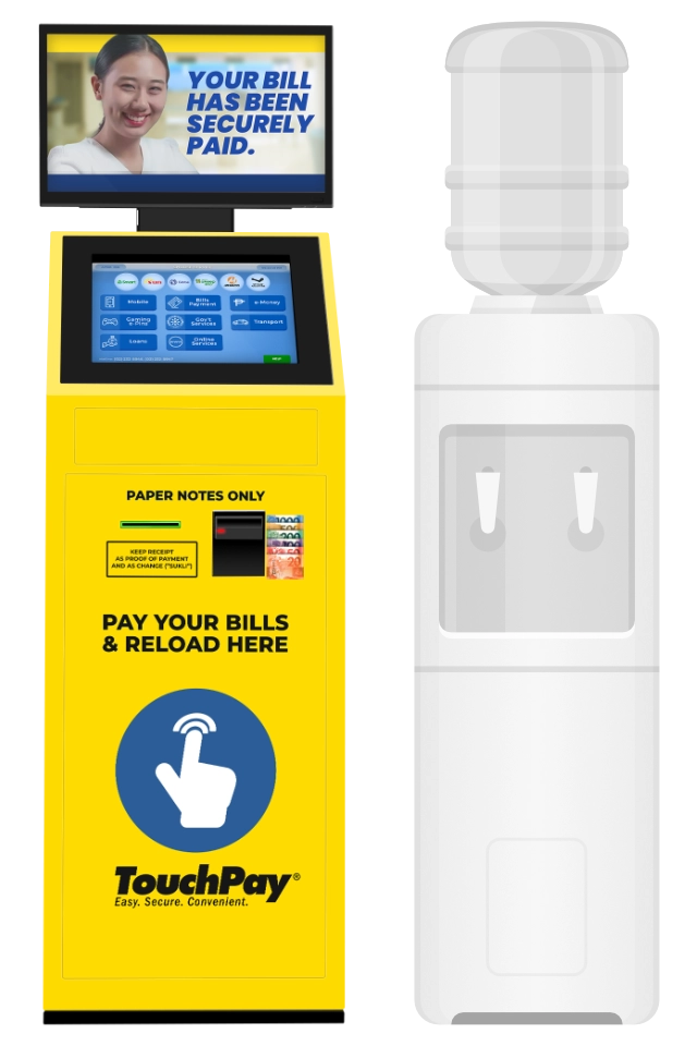 touchpay apm with water dispenser